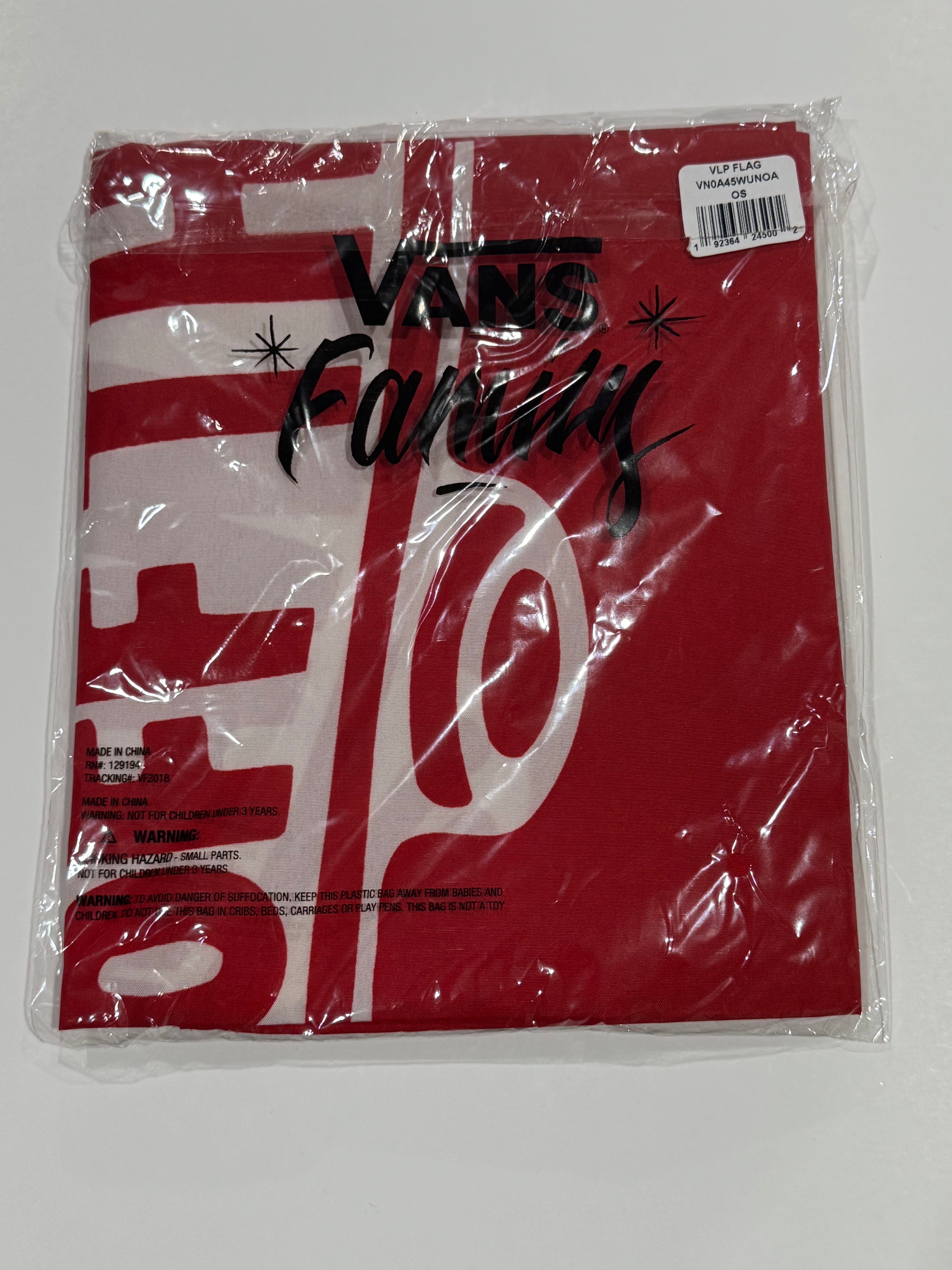 Vans Family Exclusive "Off The Wall" Red & White Flag 30"x40"