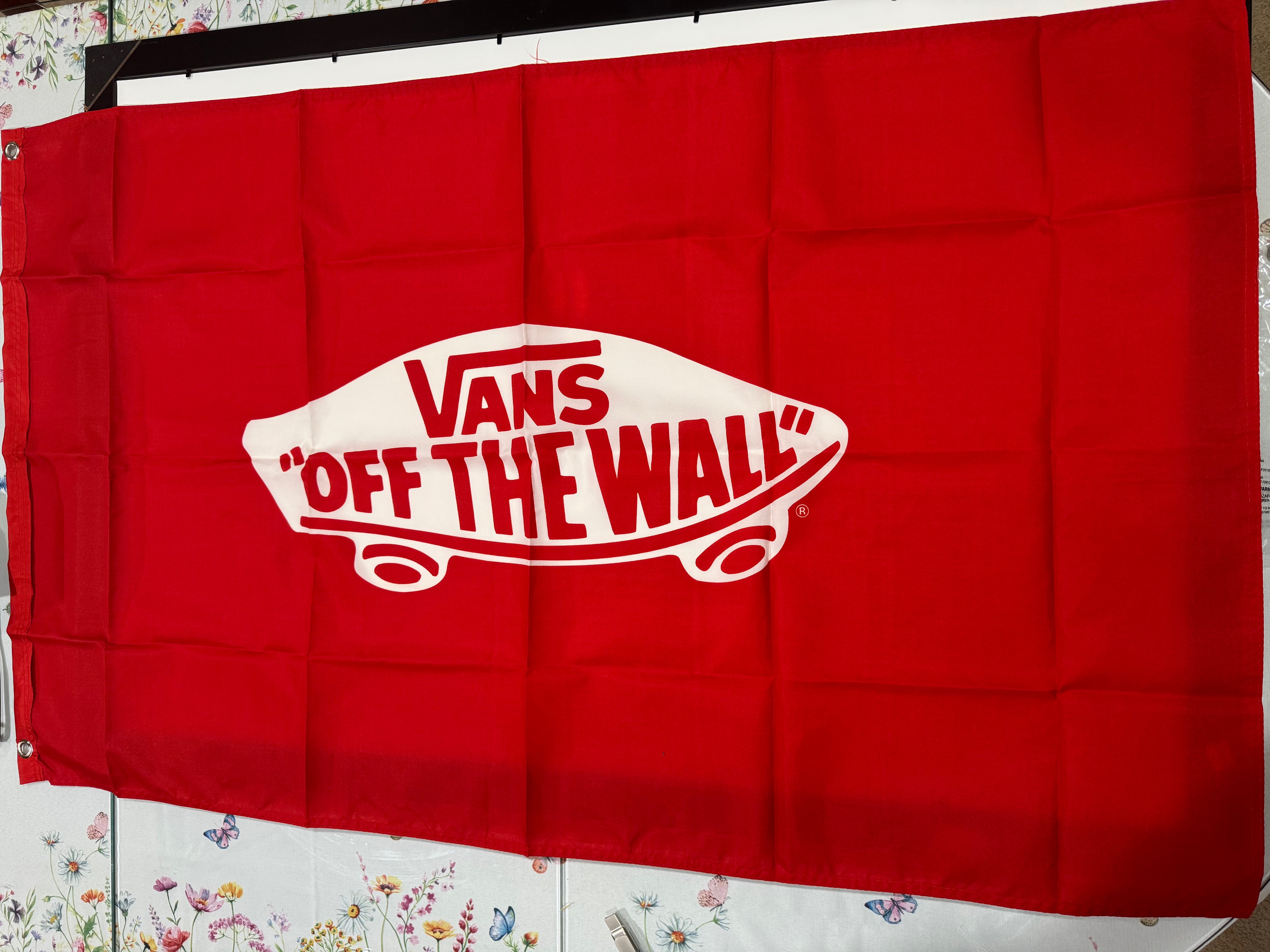 Vans Family Exclusive "Off The Wall" Red & White Flag 30"x40"
