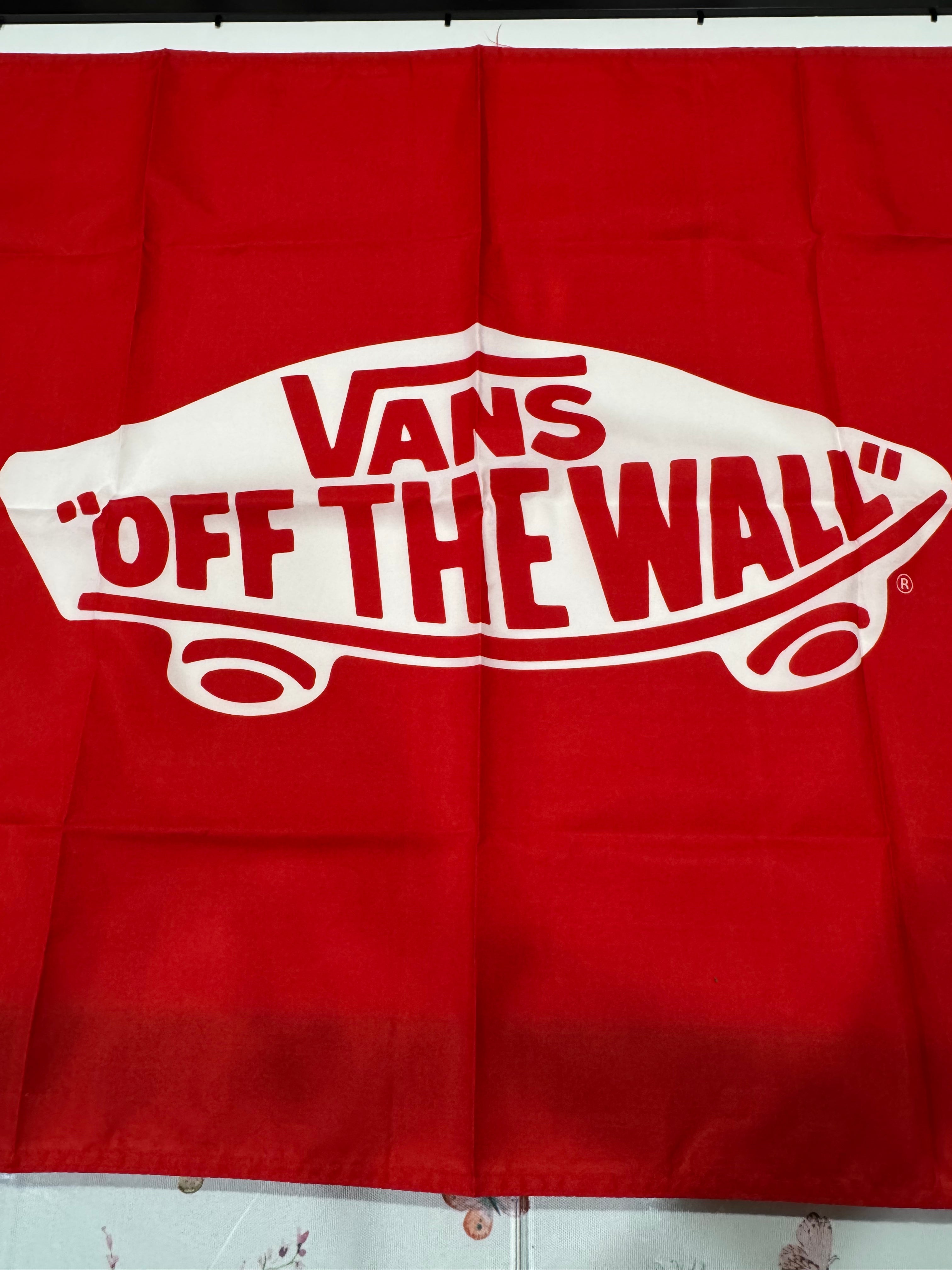 Vans Family Exclusive "Off The Wall" Red & White Flag 30"x40"