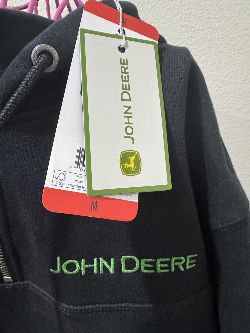 John Deere Men's Quarter Zip Hoodie