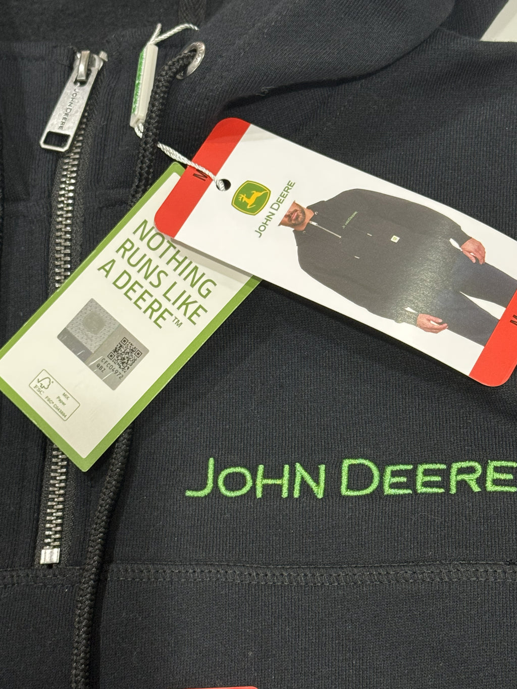 John Deere Men's Quarter Zip Hoodie