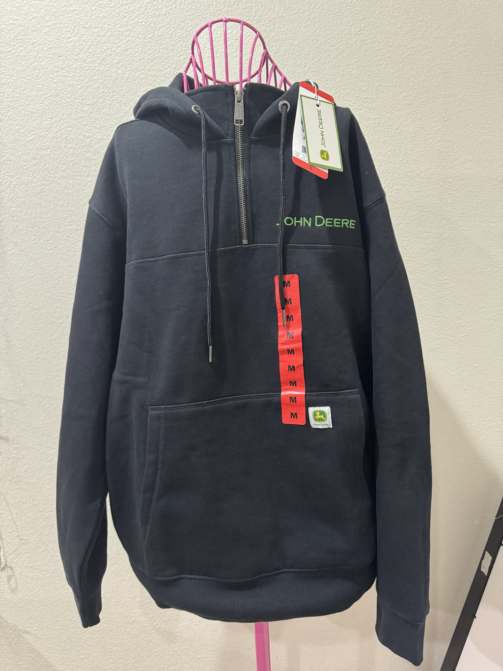 John Deere Men's Quarter Zip Hoodie